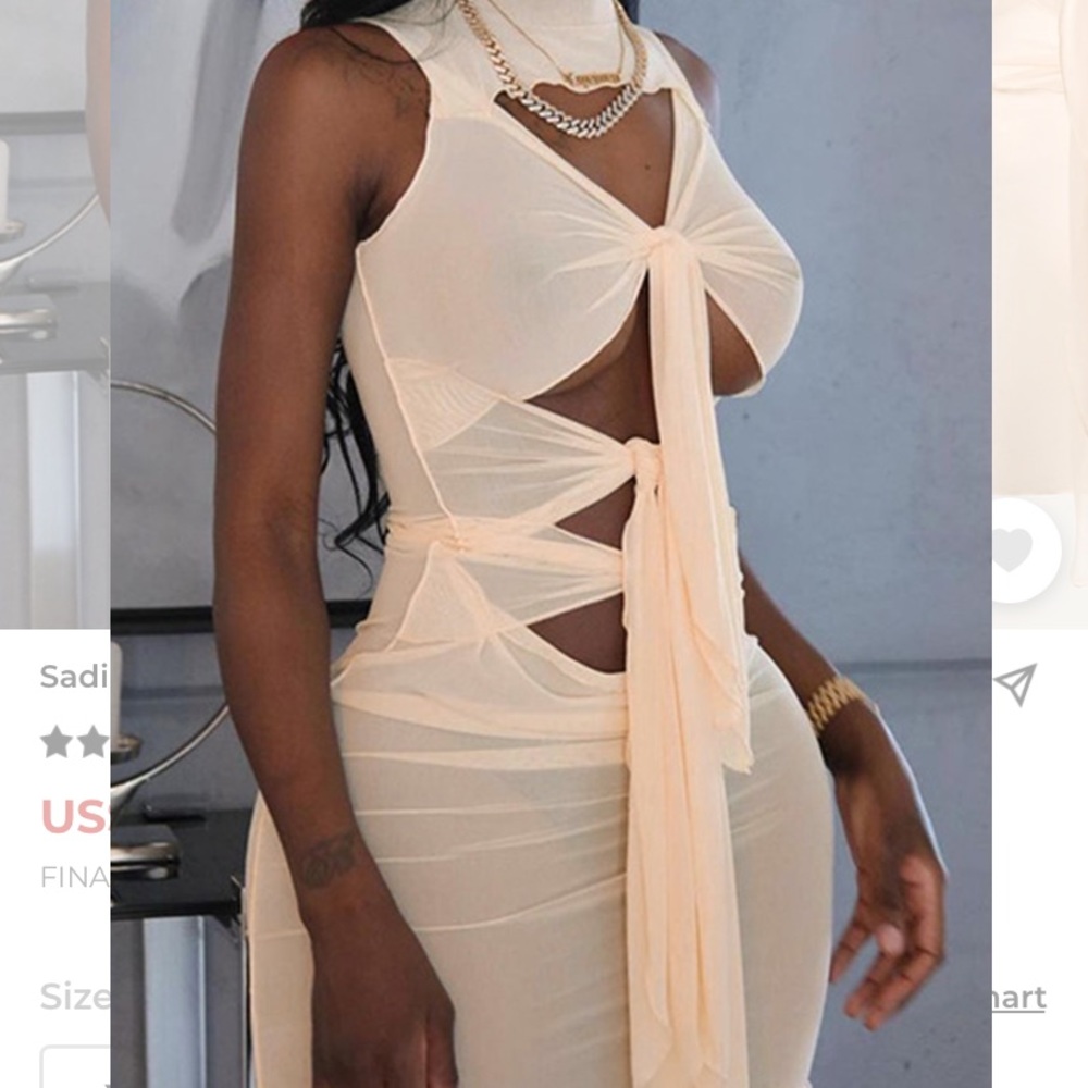 Sadie Emily Apricot Cutout Dress